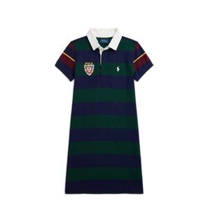 Ralph Lauren Kids Striped Polo Dress - Navy, Green, and Burgundy